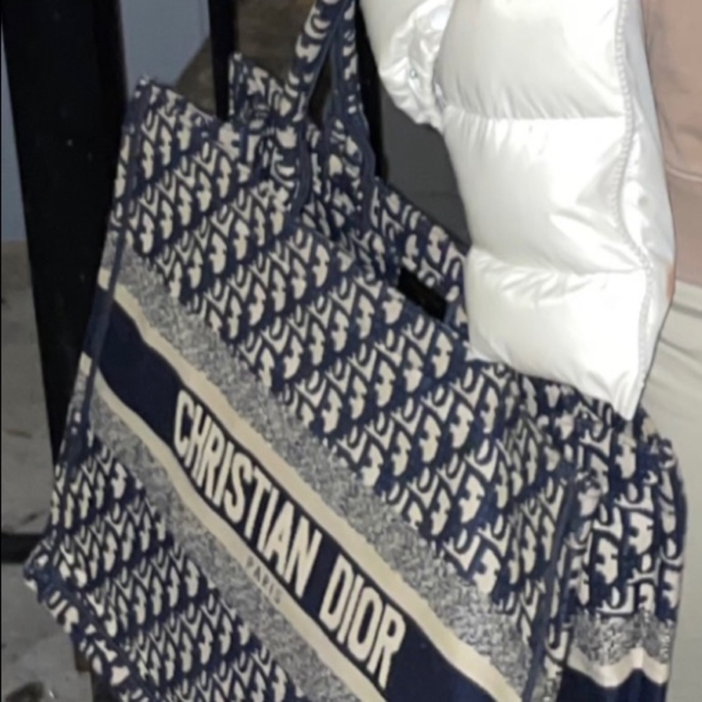 Blue oblique Dior tote